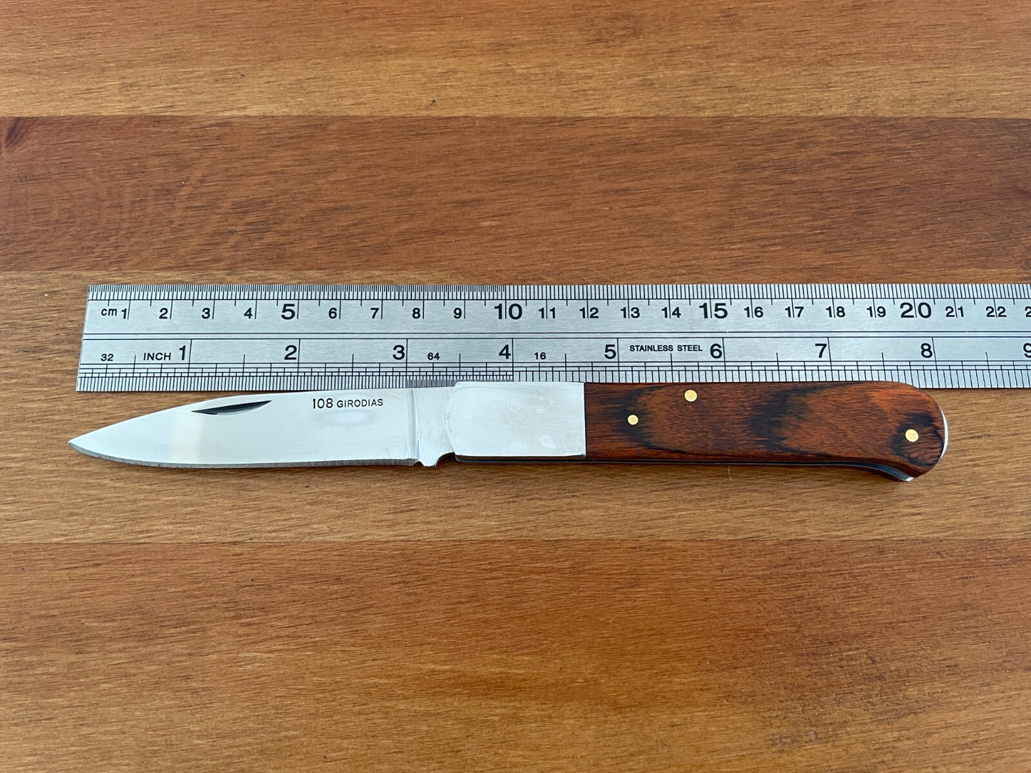 3.26" Cabritera Pocket Knife Spanish Navaja Red Stamina Wood Handle 108 Girodias