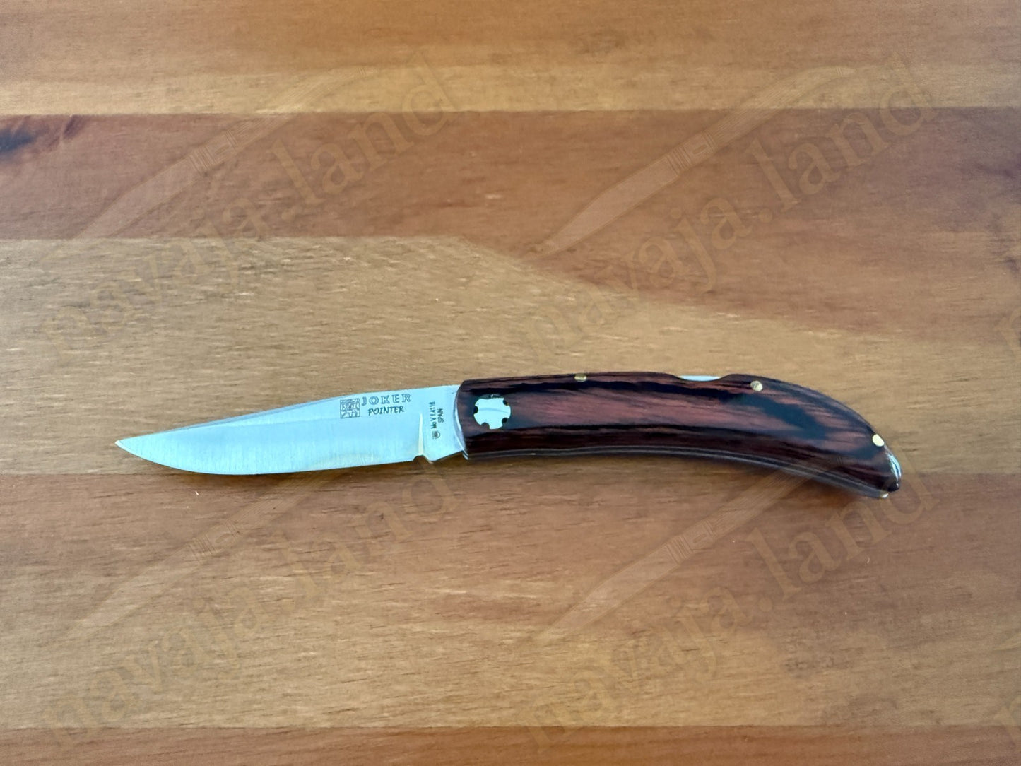 3.15” Joker Pointer Camping Folding Knife (Red Wood Handle) Handmade in Spain