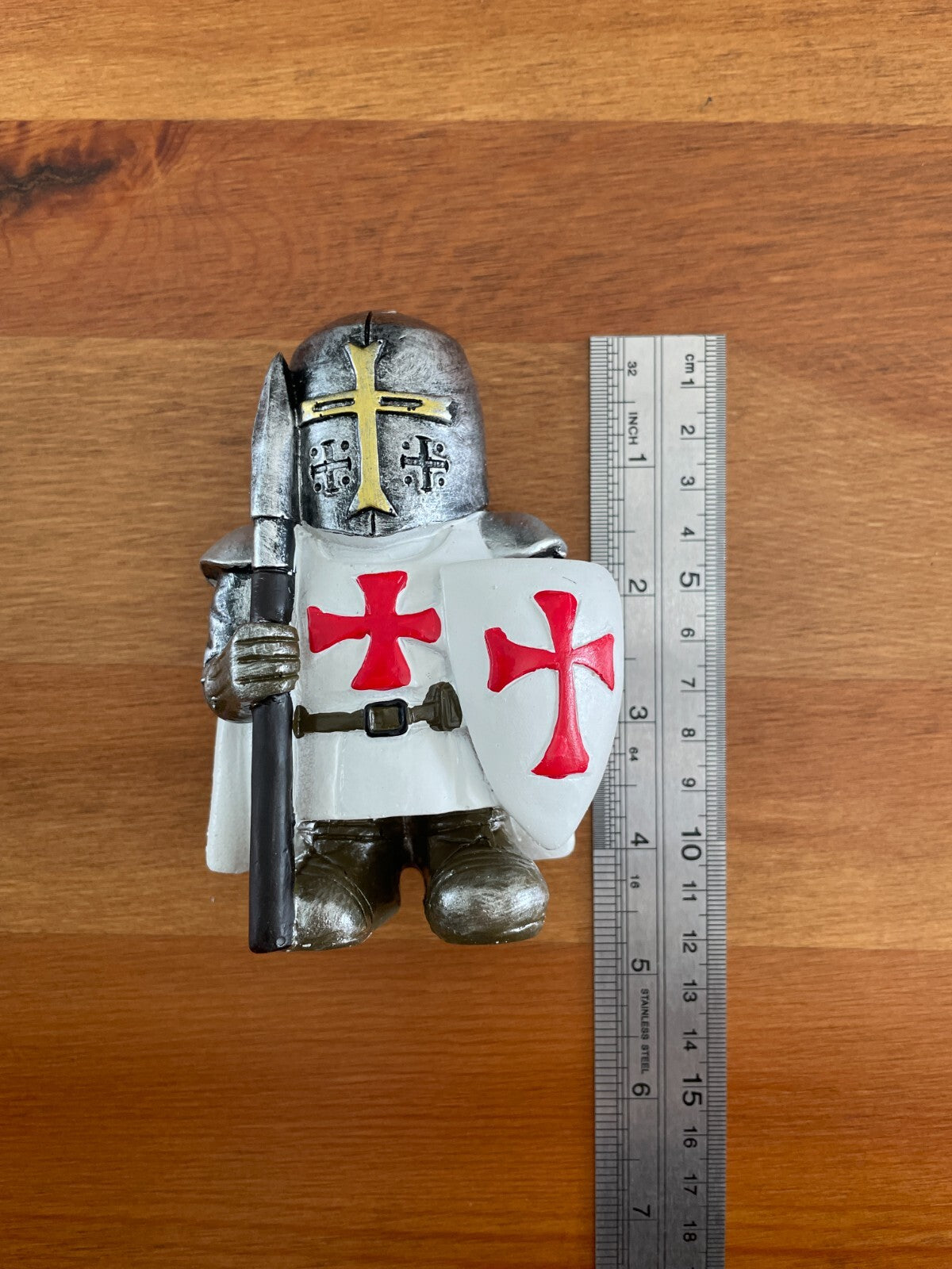 Decorative / Collectible Small Resin Figurine Templar Knight with Spear