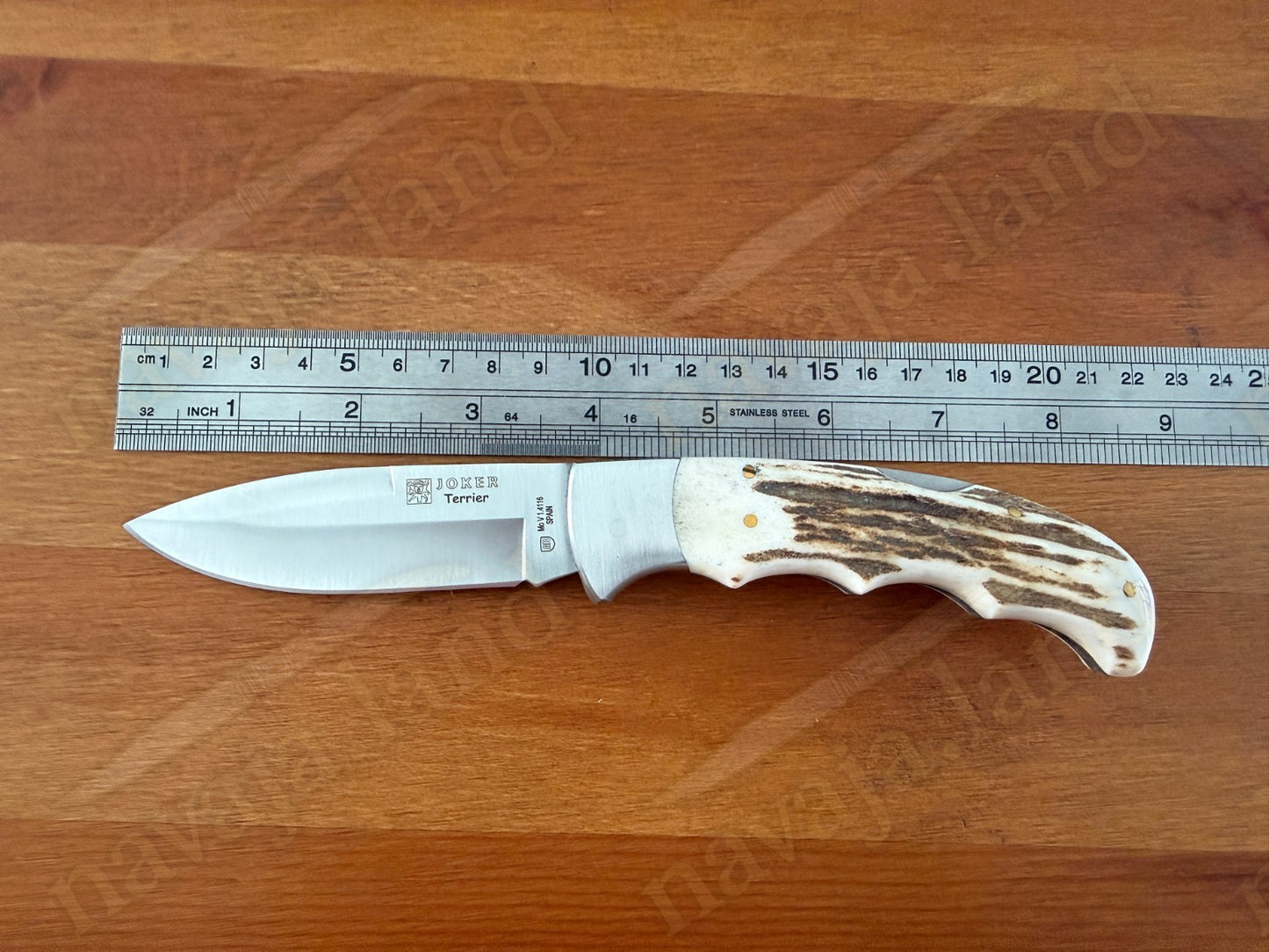 Joker Terrier Hunting Folding Knife 3.5” MOVA Blade Deer Horn Handle From Spain
