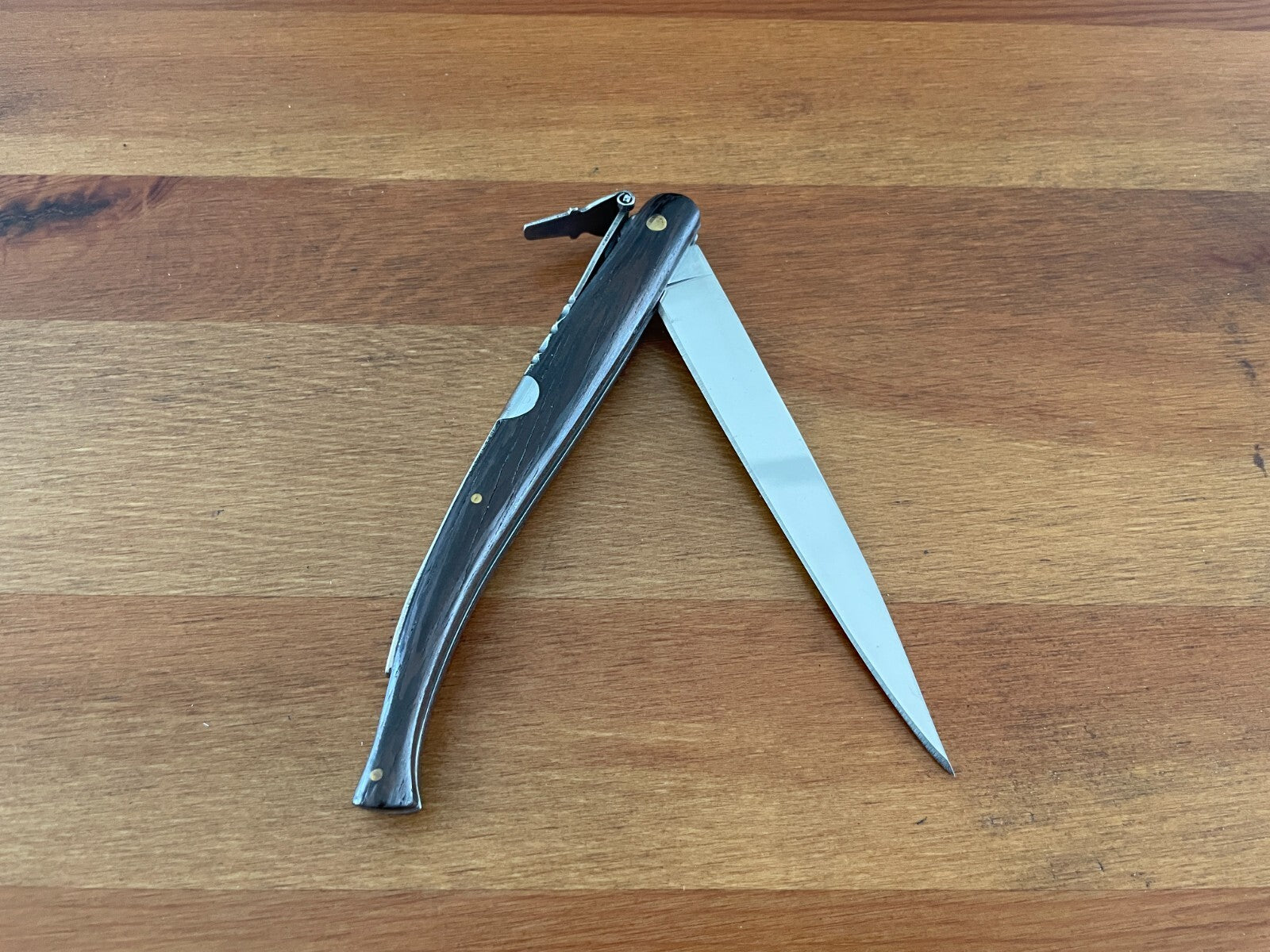 4.7 in. Estilete Spanish Navaja Pocket Knife Wenge Wood Handle From Spain