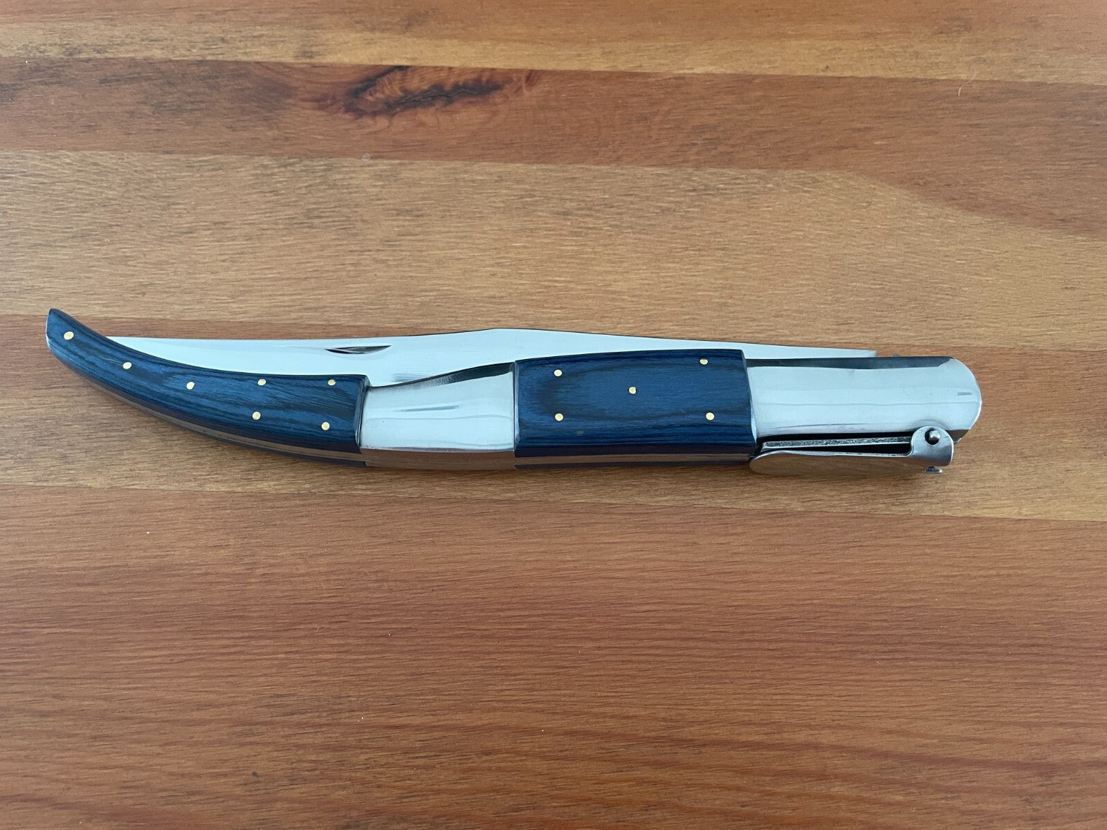 8.5" Arabian Style Navaja Folding Pocket Long Knife Blue Scales From Spain