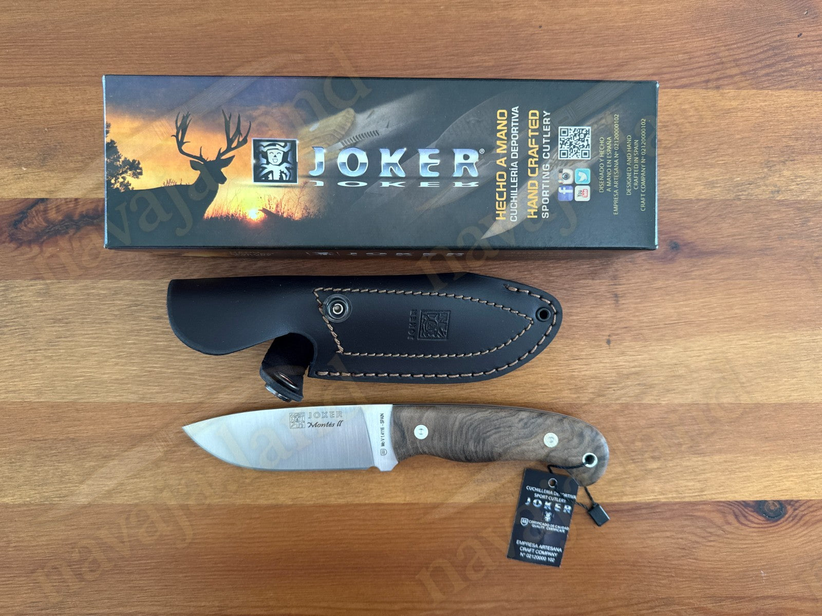 Joker Montes II Outdoor Knife 4.33" Mova 1.4116 Steel Walnut Handle From Spain