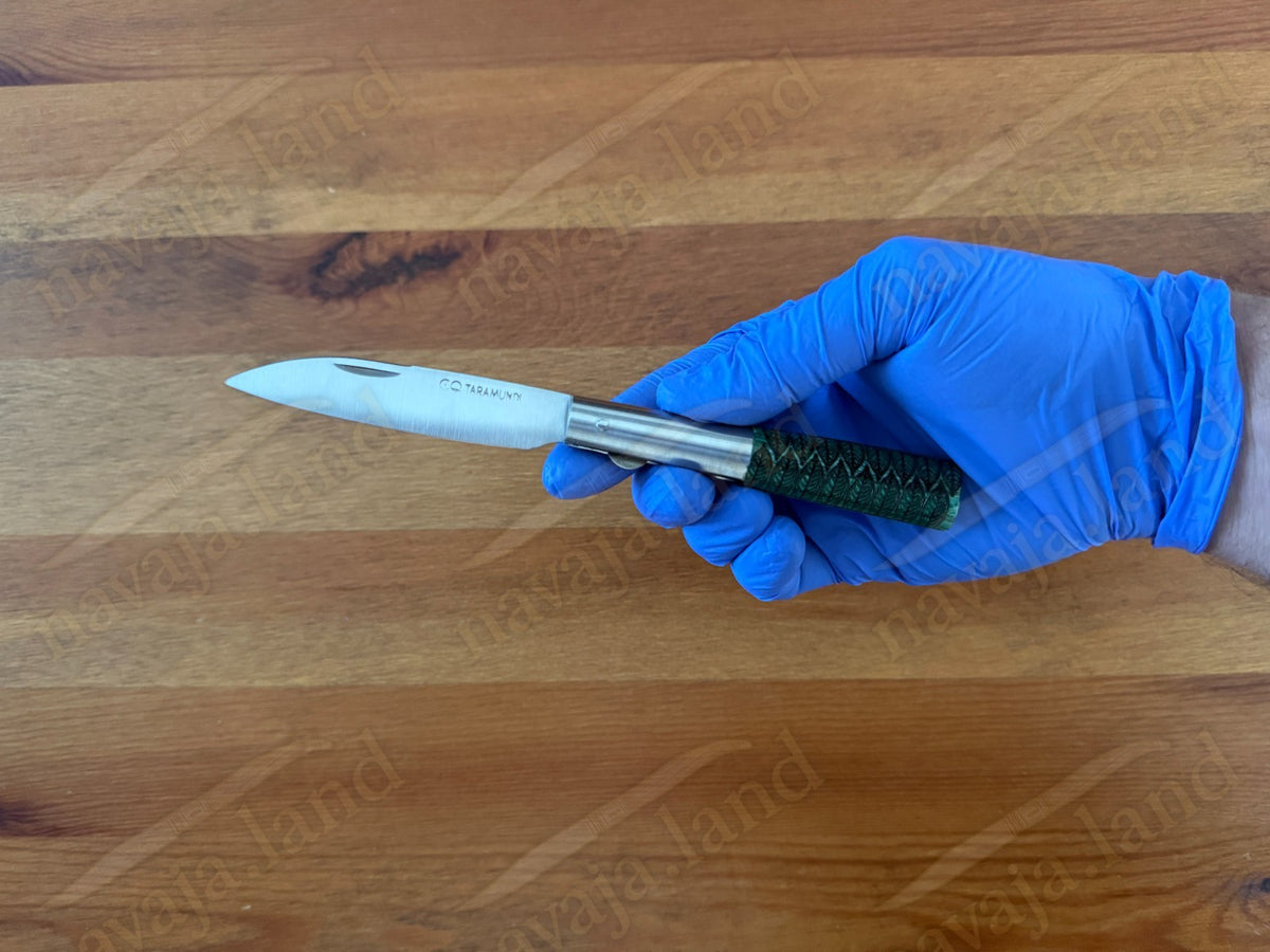 2.75" CQ Taramundi Pocket Knife Green Ash Wood Handle Liner Lock Made in Spain