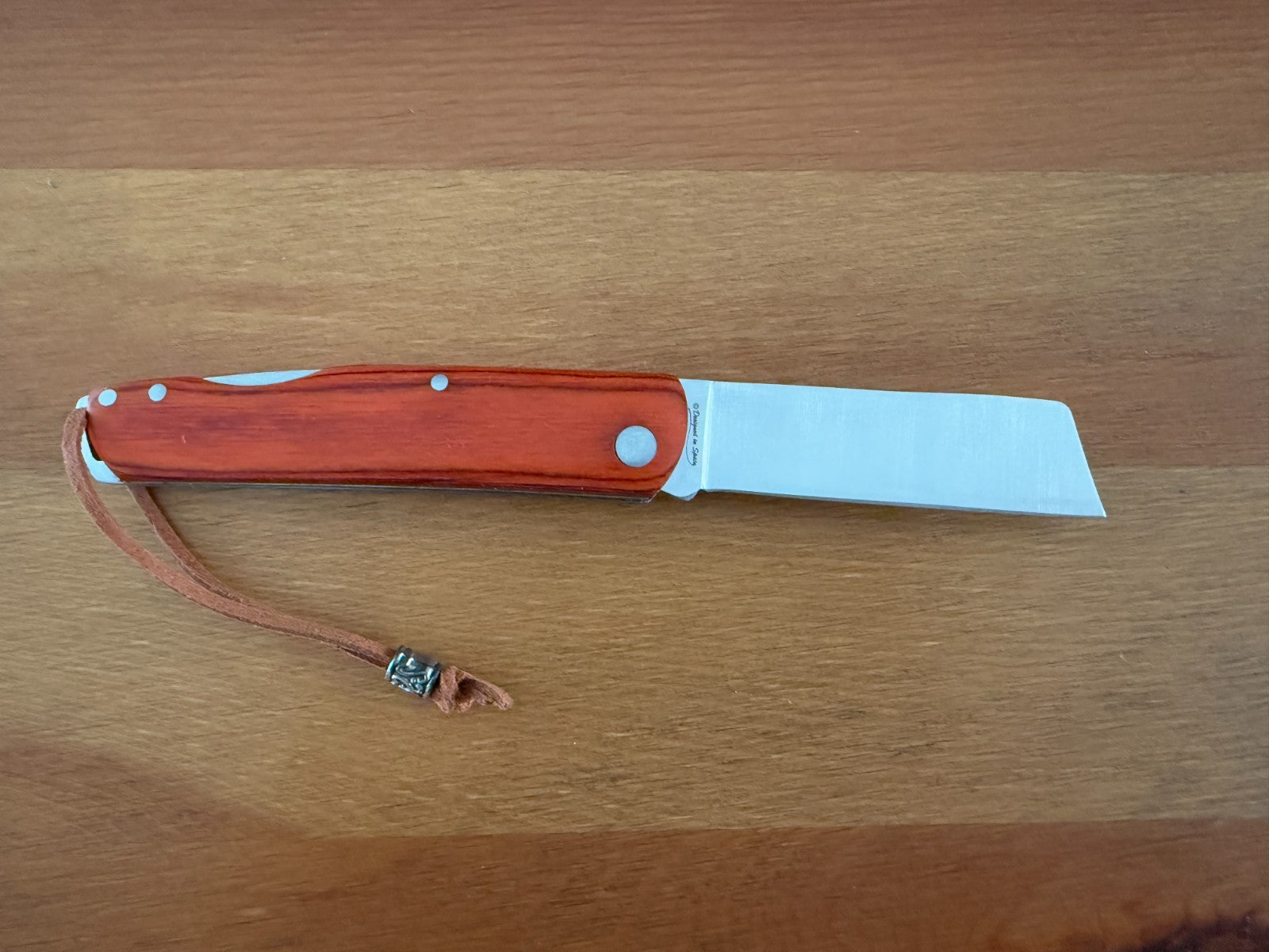2.95" Cut Tip Navaja Pocket Knife Sailor / Marinera Red Wood Handle Lockback