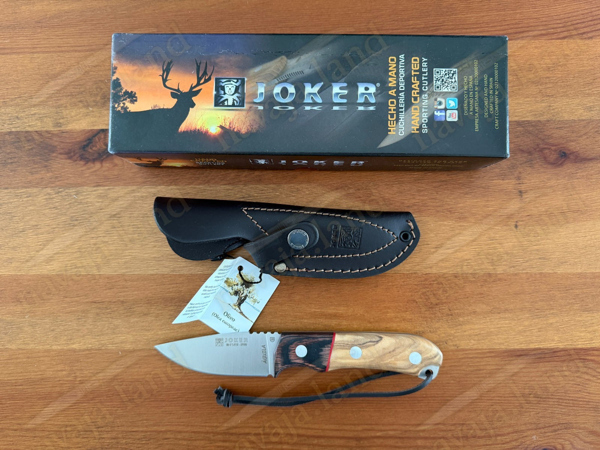 Joker Aguila Bushcraft Knife 3.35” MOVA Blade Olive Wood & Rosewood Handle