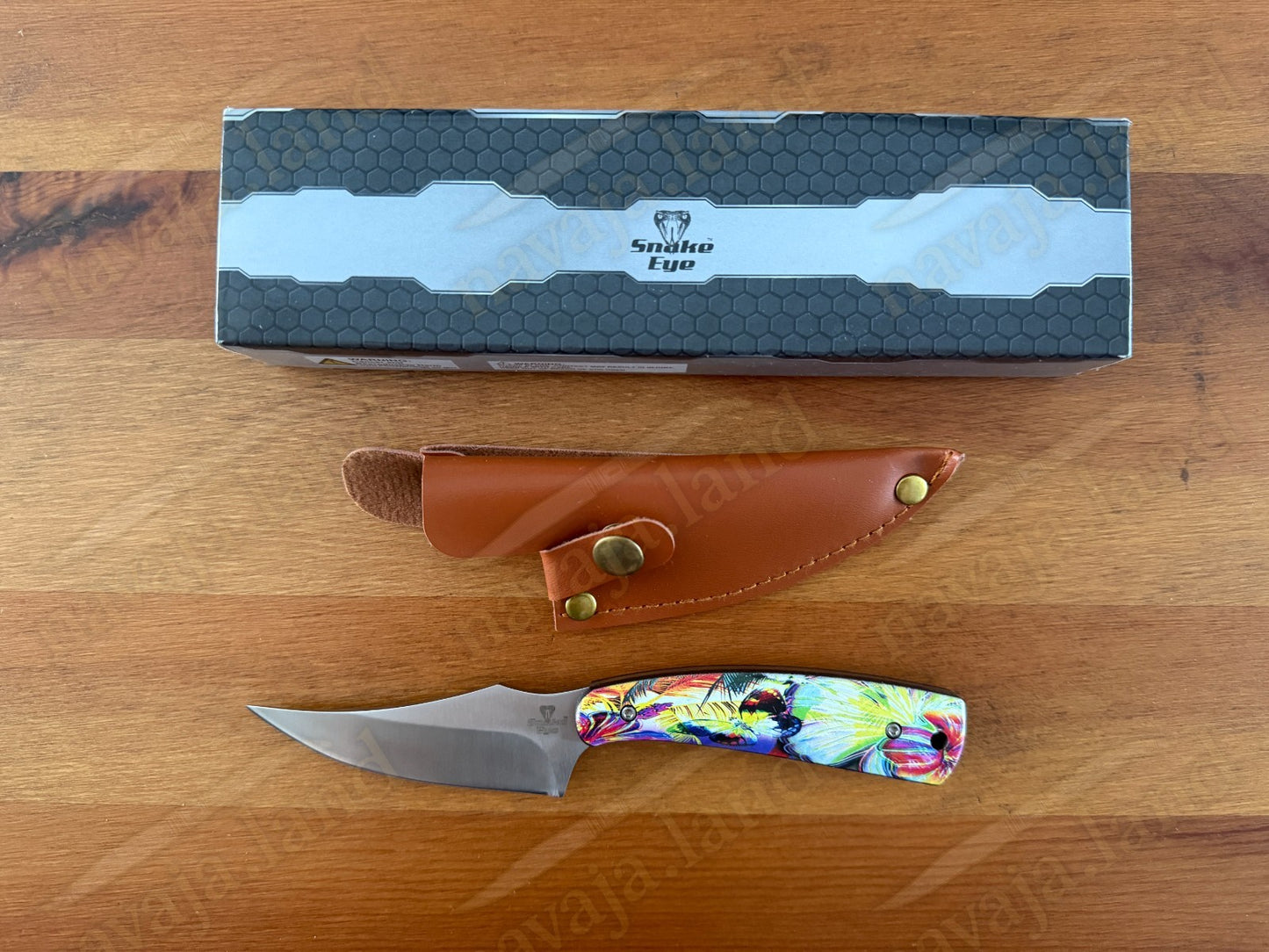 Snake Eye Tactical Fixed Blade Hunting Knife Full Tang w/ Sheath Colorful Handle
