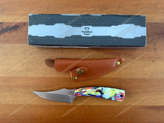 Snake Eye Tactical Fixed Blade Hunting Knife Full Tang w/ Sheath Colorful Handle