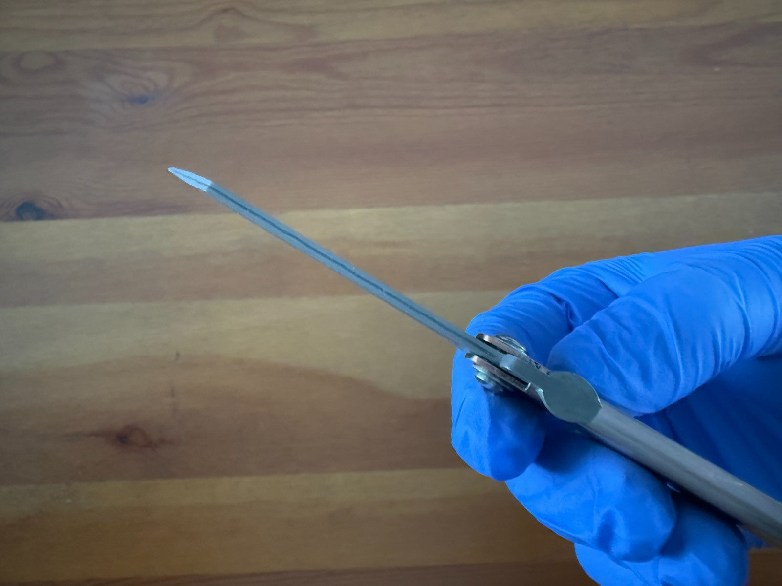 3" Damascus Navaja Higonokami Knife Steel Handle Satin Bronze Finish w/ Sheath