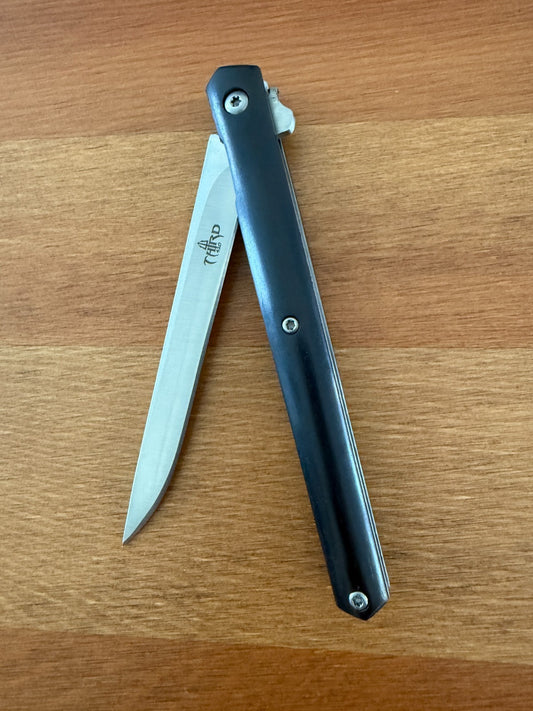 3.78" 420 Stainless Steel Blade Folding Knife Black Wood Scales From Spain