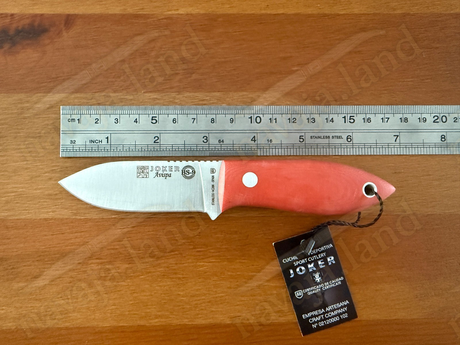 Joker Avispa Bushcraft Knife – 3.15” Sandvik 14C28N Blade -Orange Micarta Handle