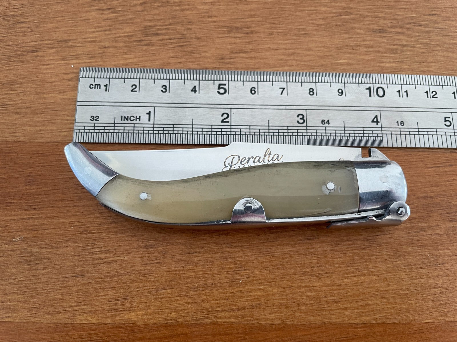3.3” Spanish Navaja Teja Pocket Knife Bull Horn Handcrafted - USA Seller