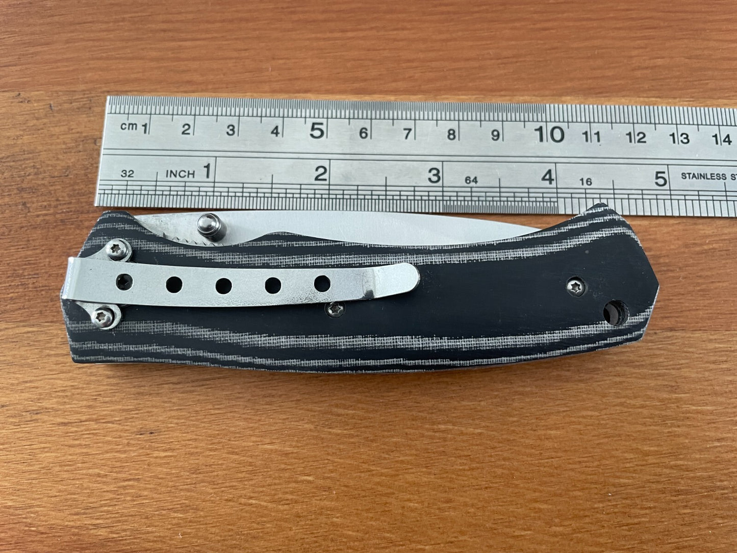 3.34" Stainless Steel Blade Tactical Knife Micarta Scales Pocket Clip