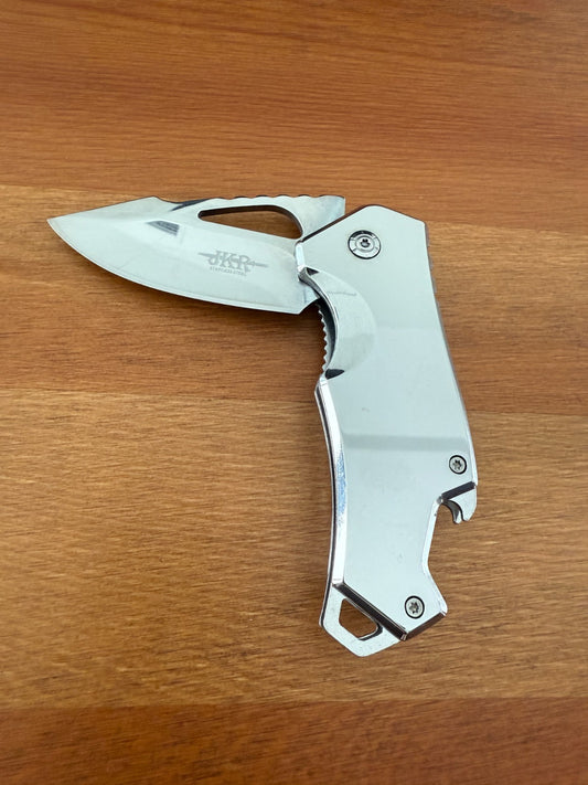 2.8" Stainless Steel Pocket Knife Mirror Finish Bottle Opener Liner Lock