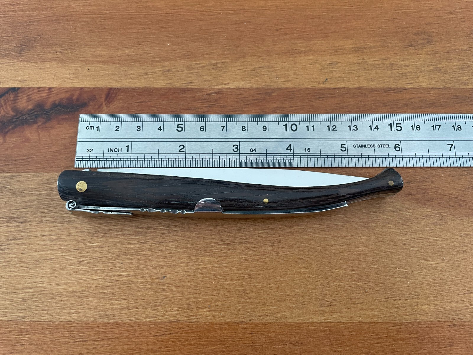 4.7 in. Estilete Spanish Navaja Pocket Knife Wenge Wood Handle From Spain
