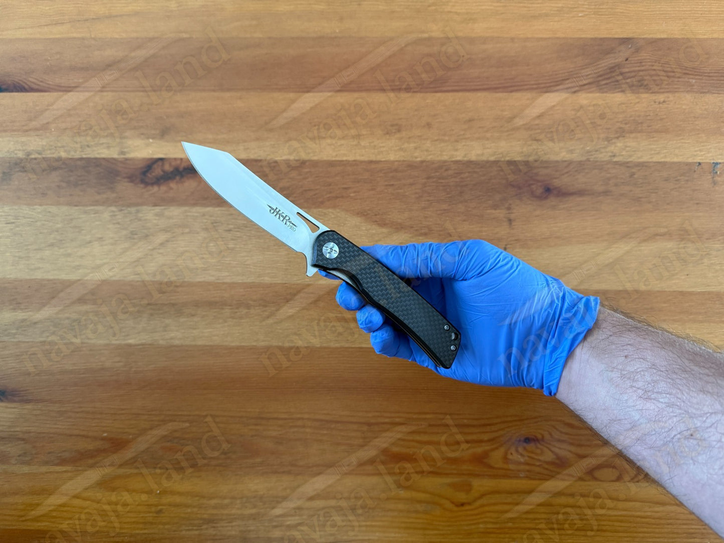 Folding Knife Carbon Fiber & G10 Handle - D2 Steel - 3.5" Blade Presentation Box