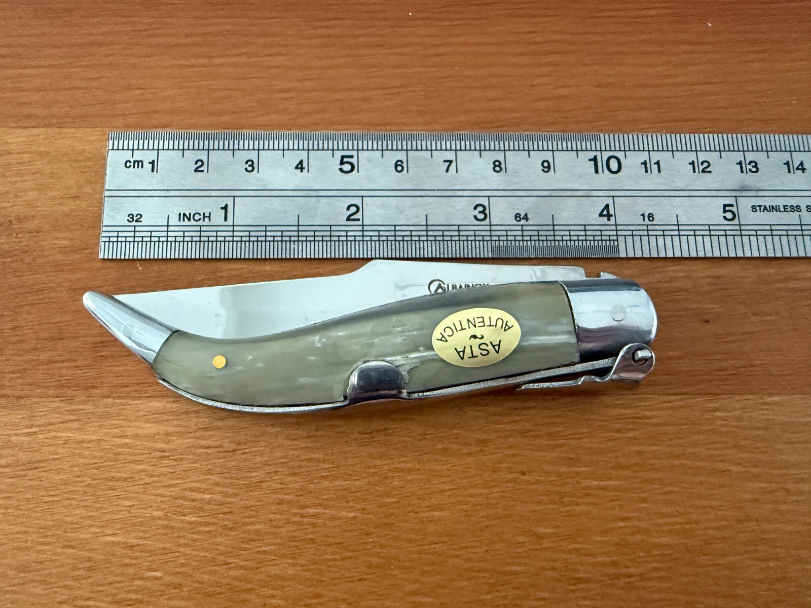 3.2" Spanish Navaja Teja Albacete Folding Pocket Knife Genuine Bull Horn Scales