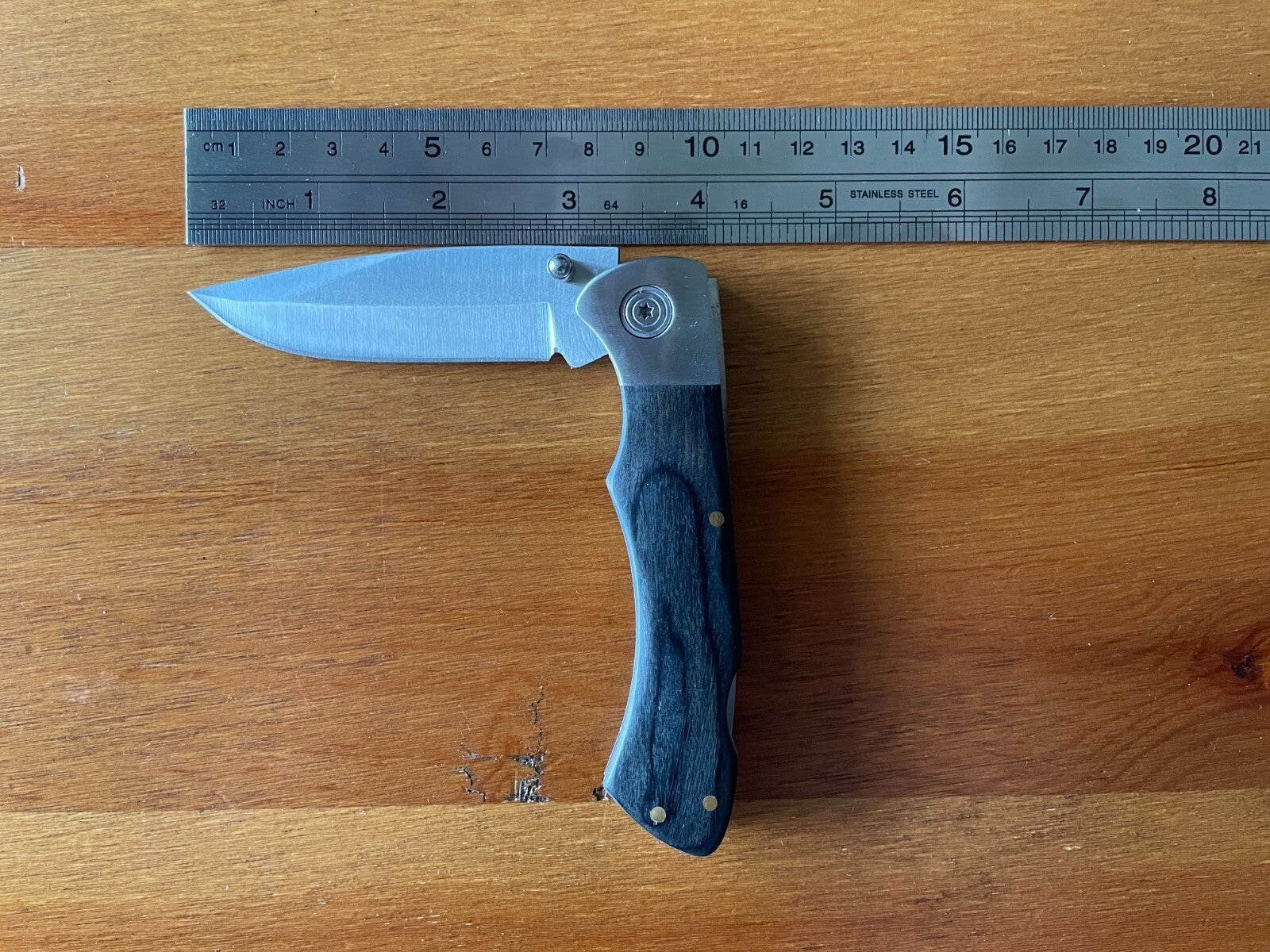 3.15" Spanish Navaja Tactical Pocket Knife Wooden Handle Black - USA seller