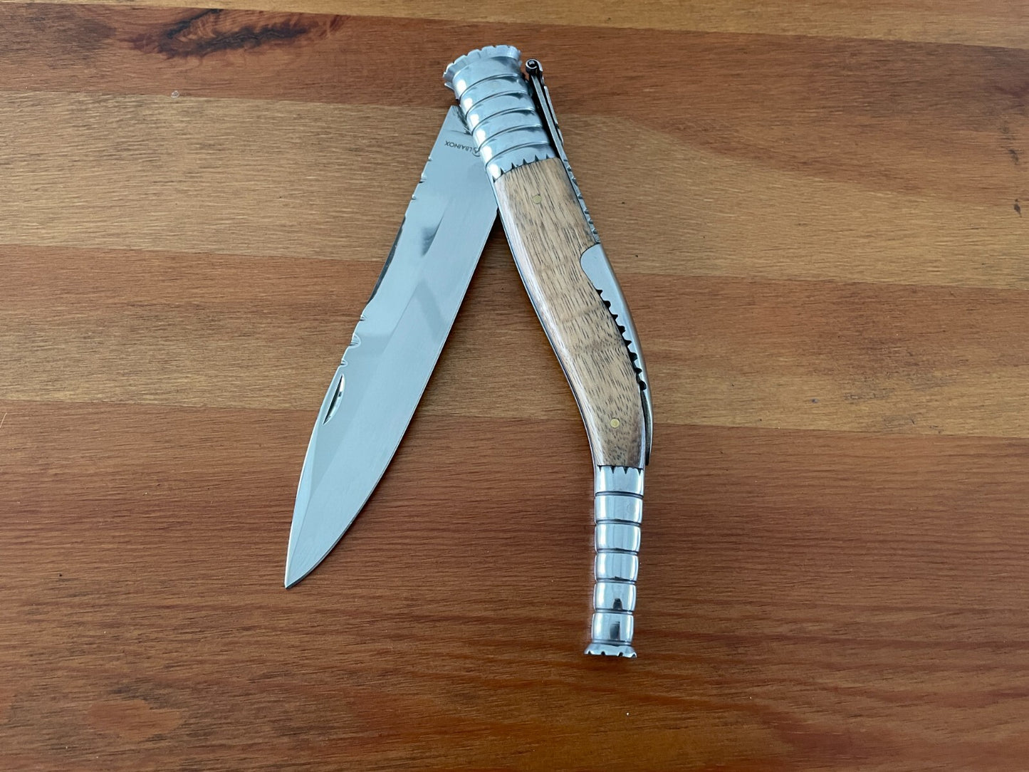 6.3 in. Spanish Navaja Folding Knife Zebra Wood Handle from Spain - US Seller