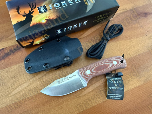 Joker Erizo TS1 3" Bohler N695 Steel Blade Fixed Knife Micarta Kydex Sheath