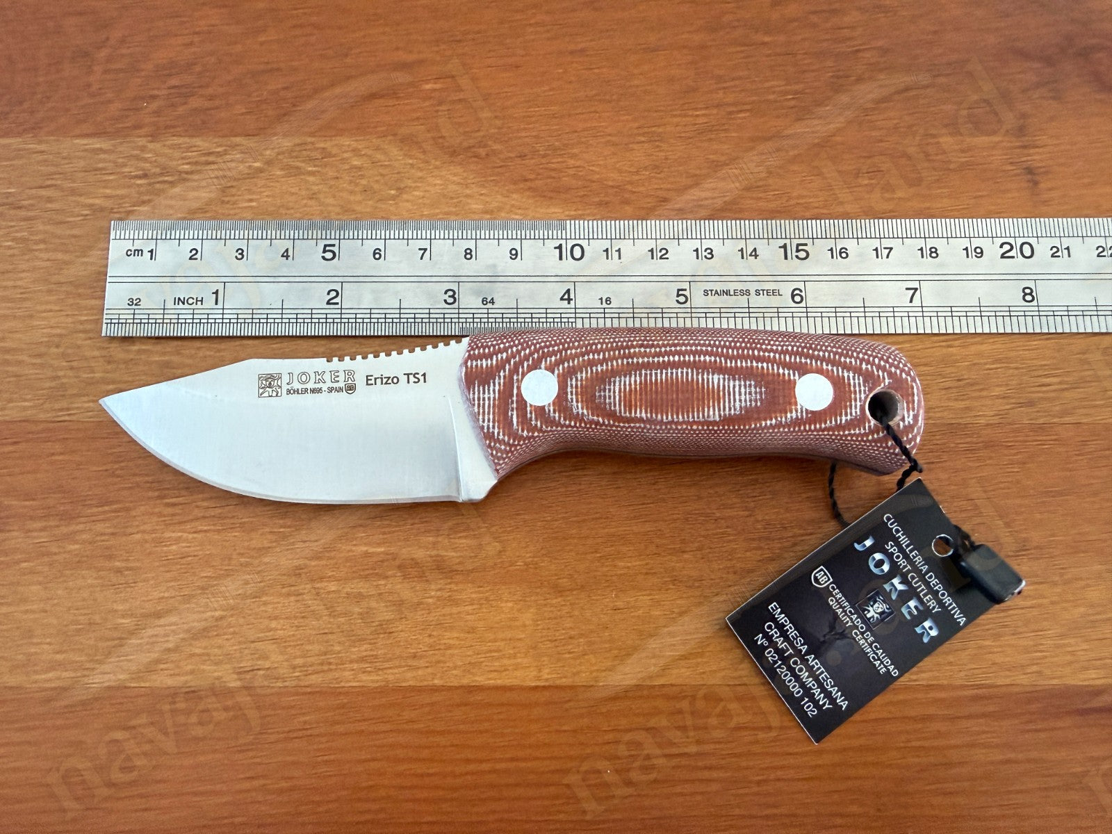 Joker Erizo TS1 3" Bohler N695 Steel Blade Fixed Knife Micarta Kydex Sheath