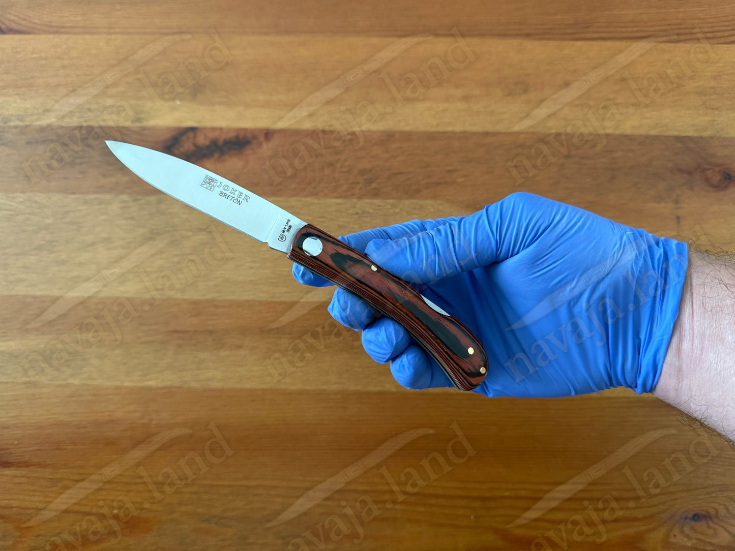 3.15” Joker Bretón Camping Folding Knife (Red Wood Handle) Handmade in Spain