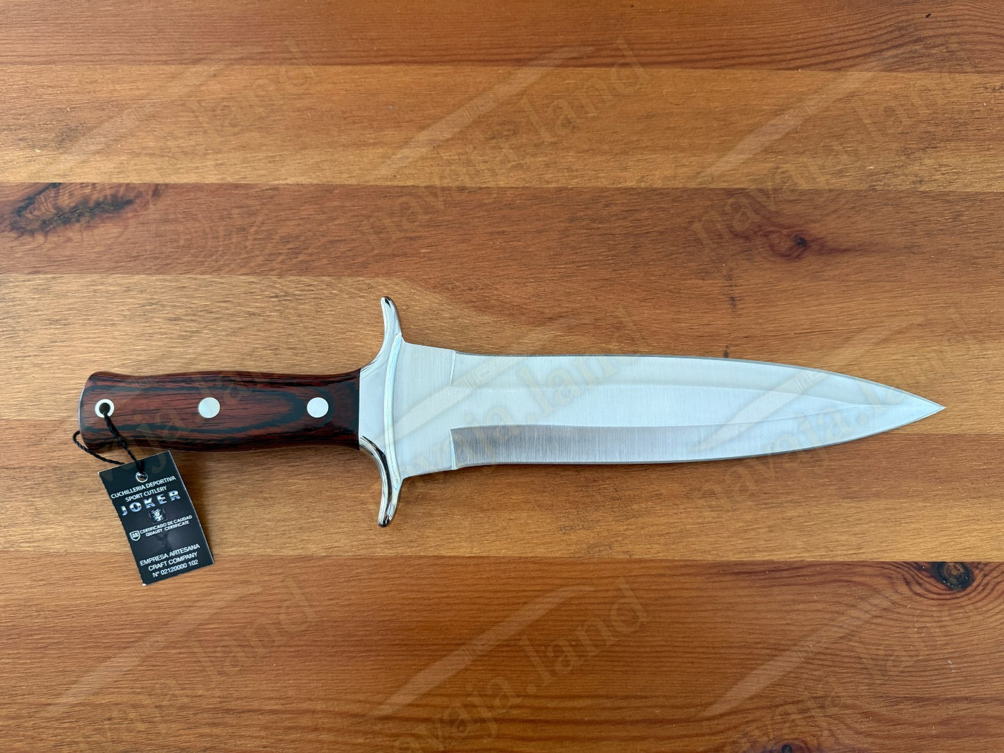 Joker Rehalero Hunting Knife 9.44” MOVA Blade Red Wood Handle Leather Sheath