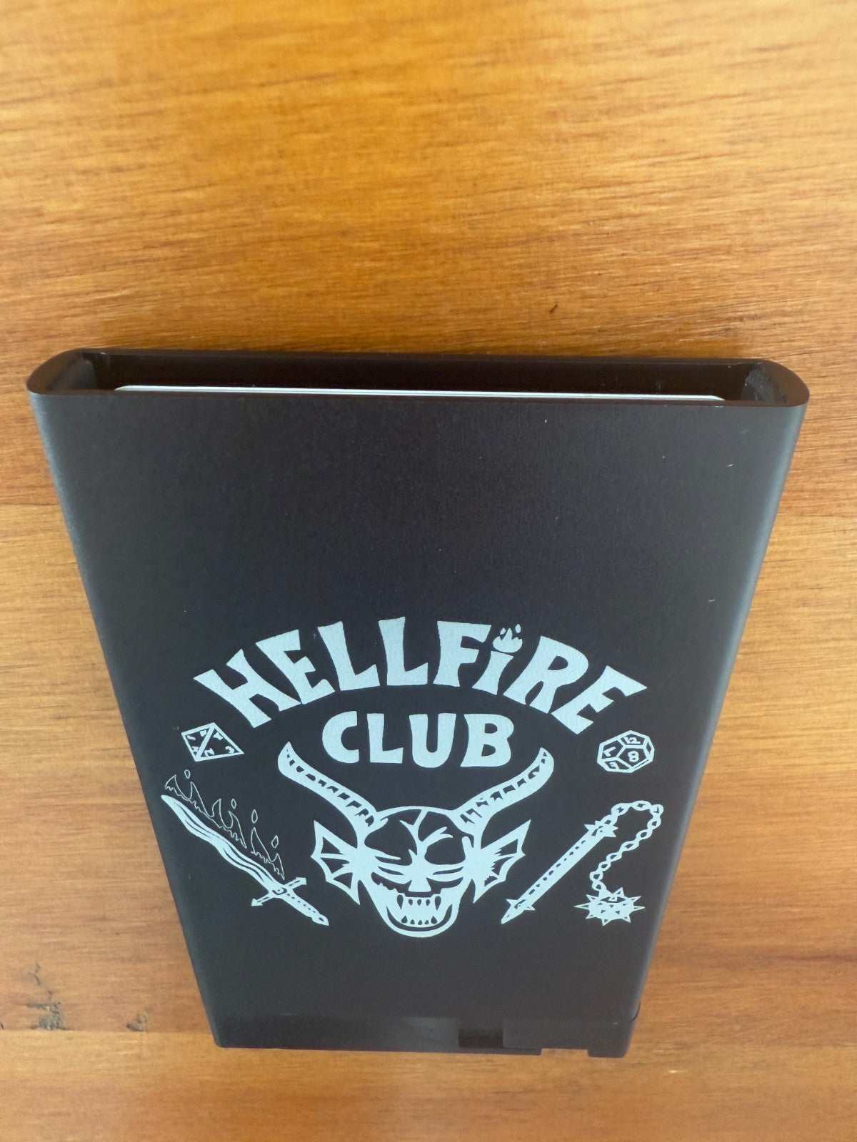 Hellfire Club Pop Up Wallet Brown Leather Credit Card Holder and Cash Aluminum