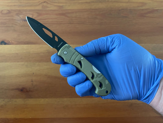 2.95" Lightweight Tactical Knife Black Blade Plastic Camouflage Handle - Spain