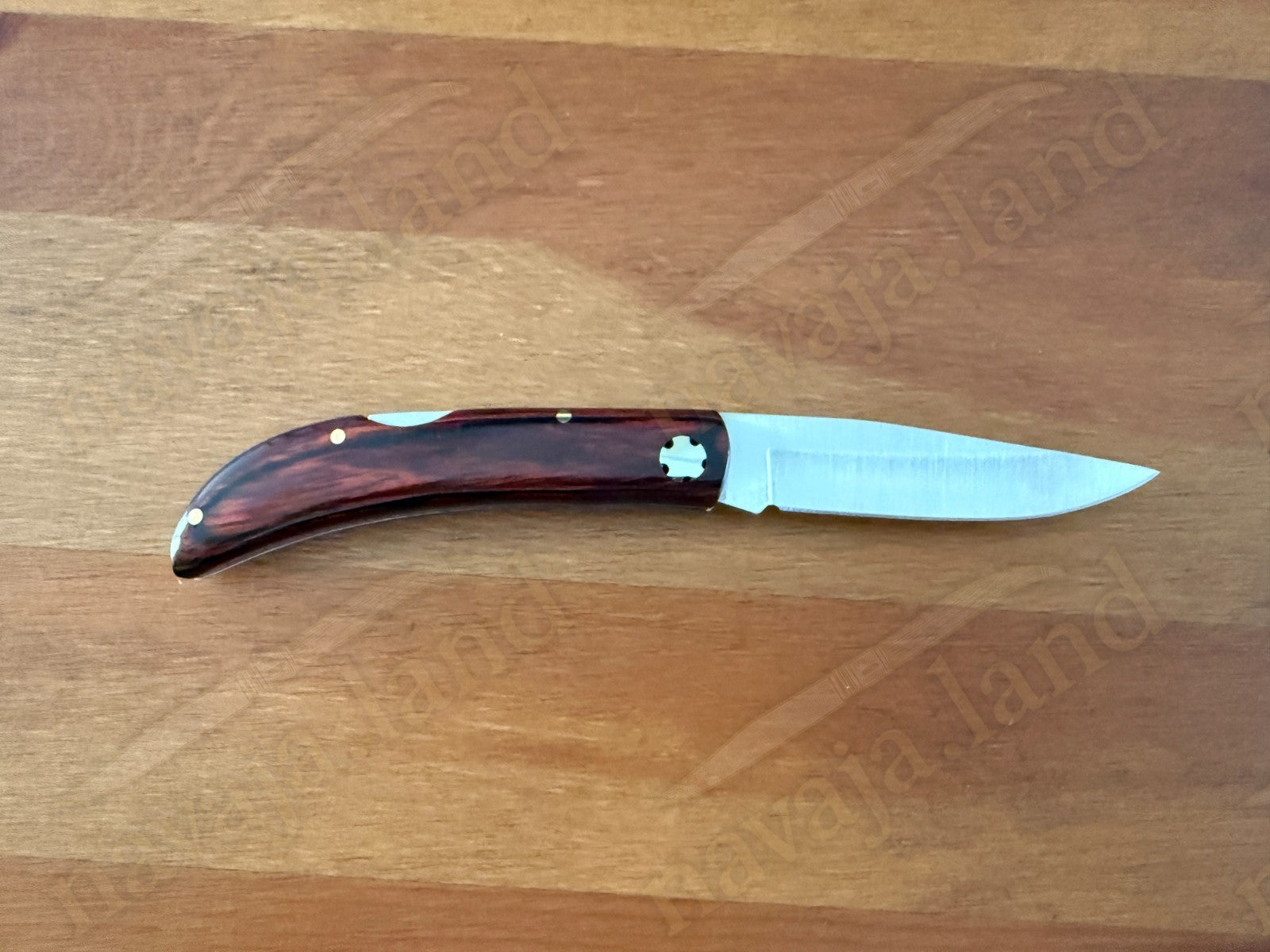 3.15” Joker Pointer Camping Folding Knife (Red Wood Handle) Handmade in Spain