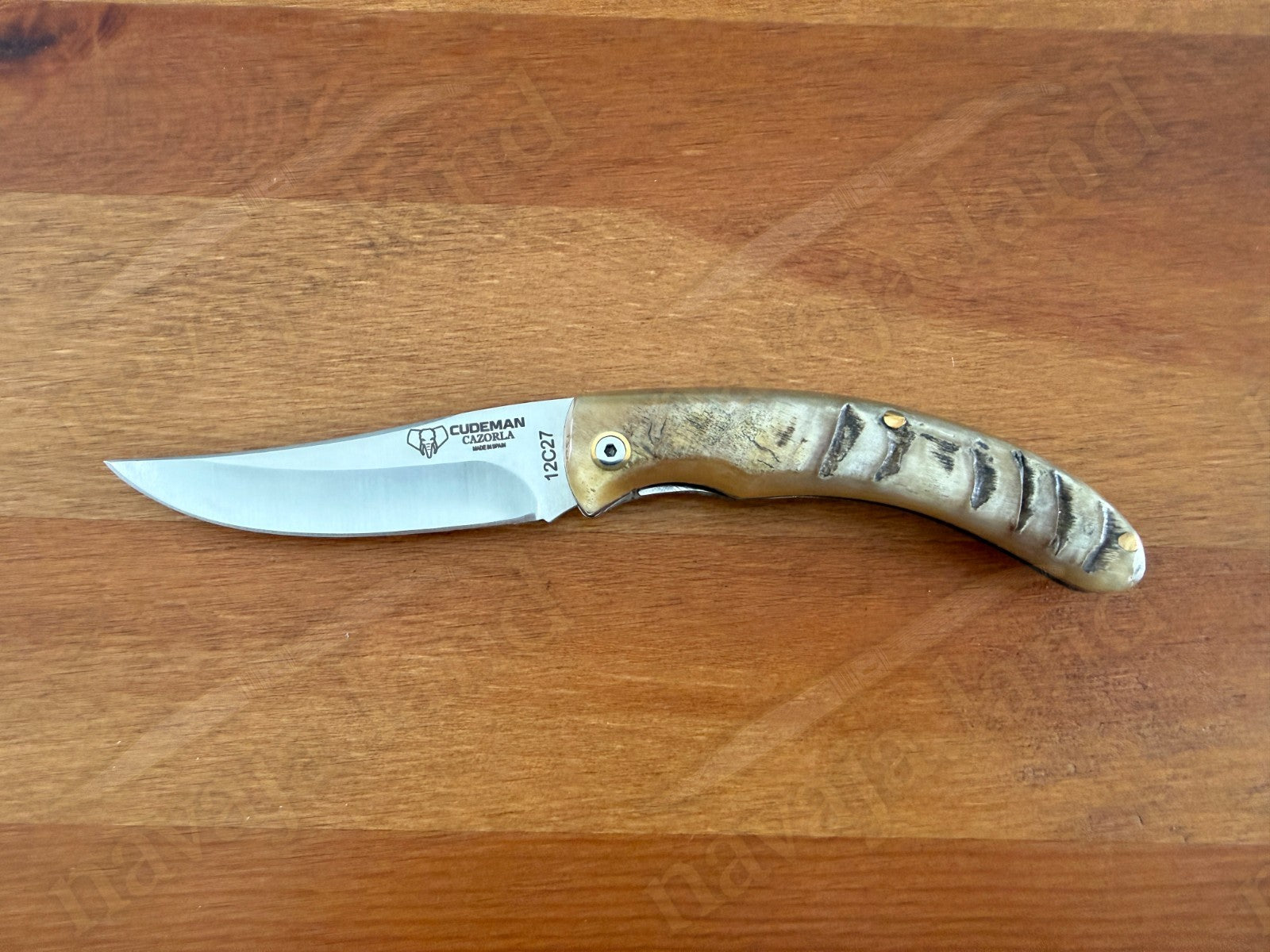Cudeman Cazorla Folding Knife – 3.35 in Sandvik 12C27 Steel | Ram Horn Handle