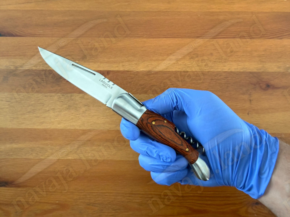 3.5” Blade Navaja Laguiole Inox Folding Pocket Knife w/ Corkscrew from Spain