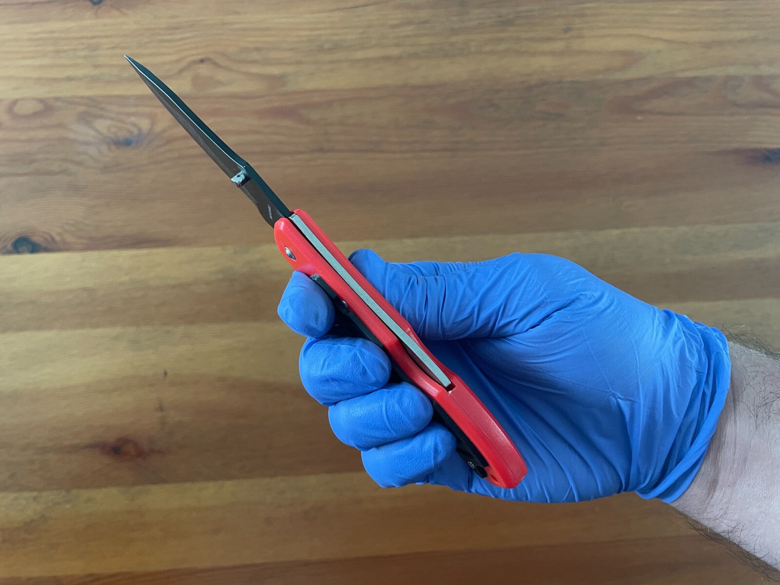 3.3" Black Stainless Steel Blade Tactical Pocket Knife Red Plastic Handle