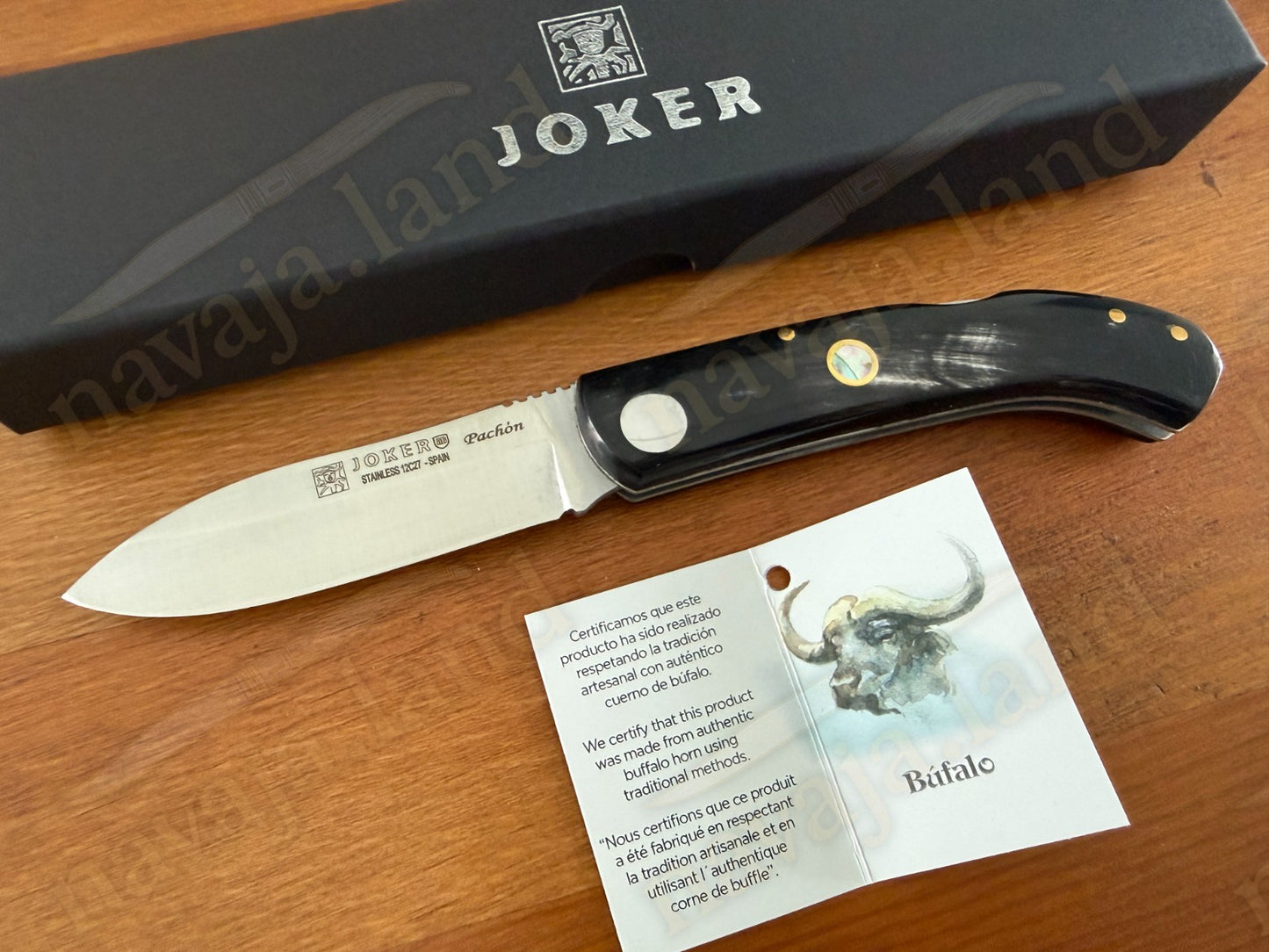 Joker Pachón Folding Knife – Buffalo Horn Handle Sandvik 12C27 Steel Backlock