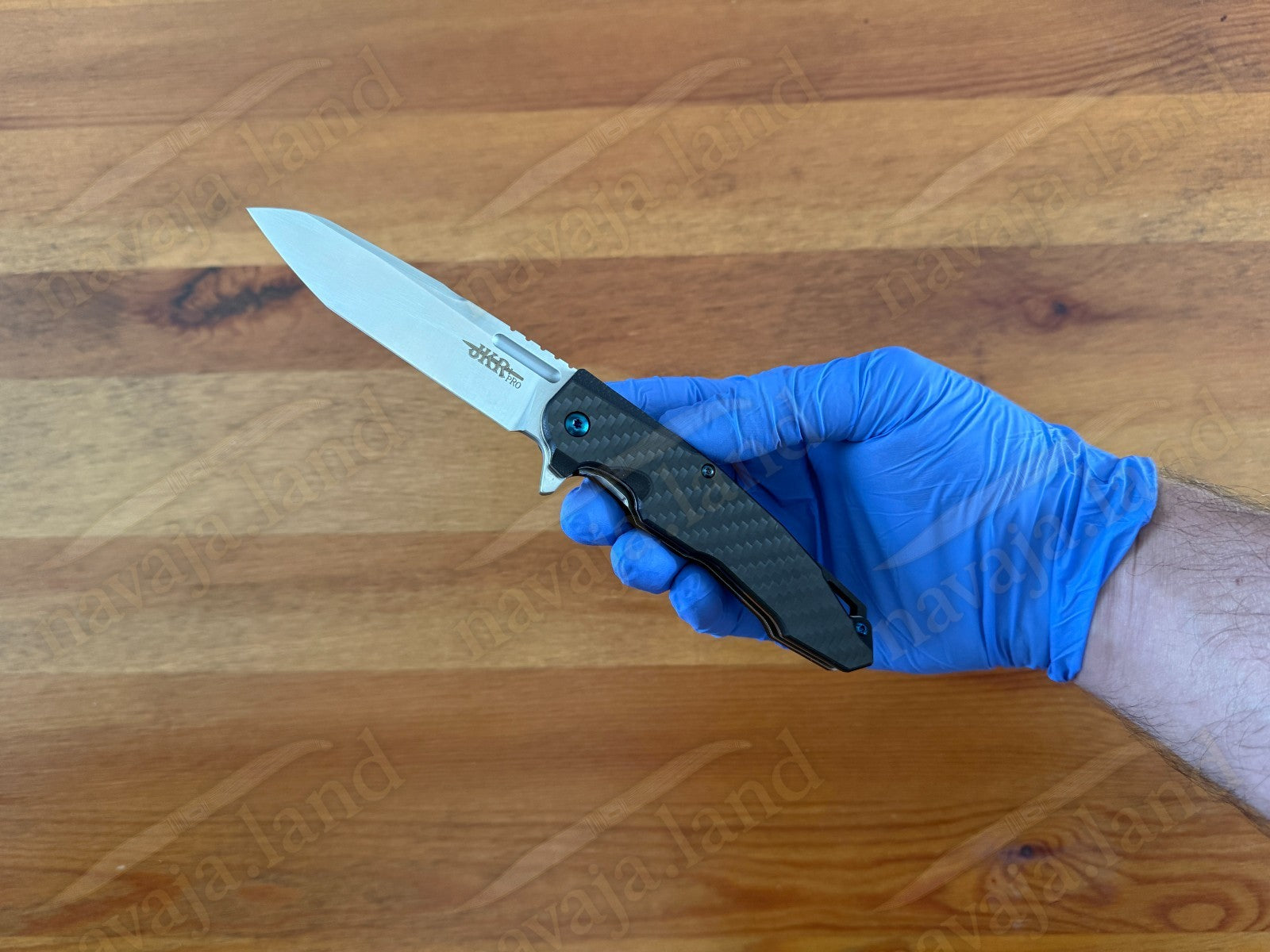 Folding Knife Carbon Fiber & G10 Handle - D2 Steel - 3.5" Blade Presentation Box