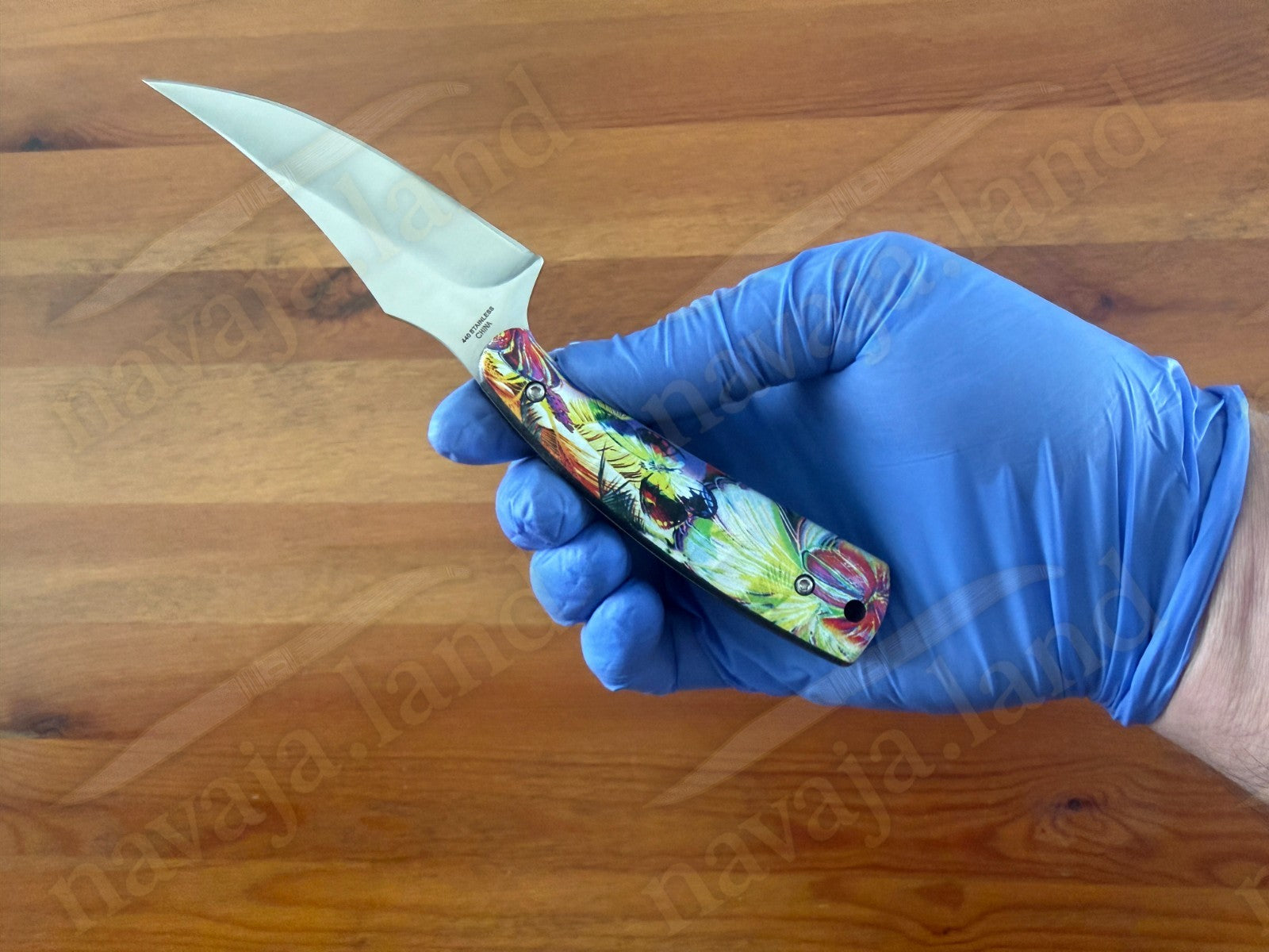 Snake Eye Tactical Fixed Blade Hunting Knife Full Tang w/ Sheath Colorful Handle