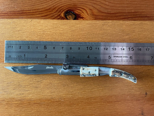 2.5" Arabian Folding Pocket Knife Deer Antler Scales Handmade in Spain