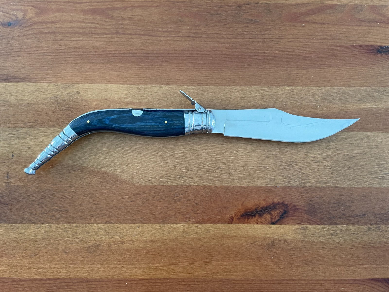 6.5" Spanish Navaja Sevillana Pocket Knife Blue Stamina Scales with Ratchet