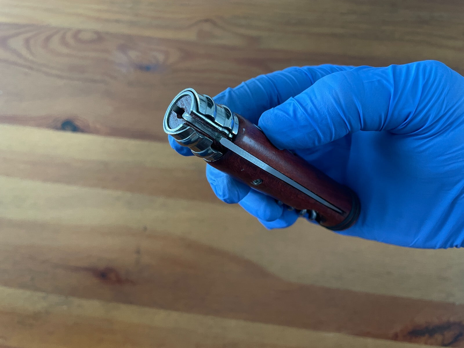 3.14" Andre Verdier Navaja Coyote Mahogany Handle Corkscrew From France