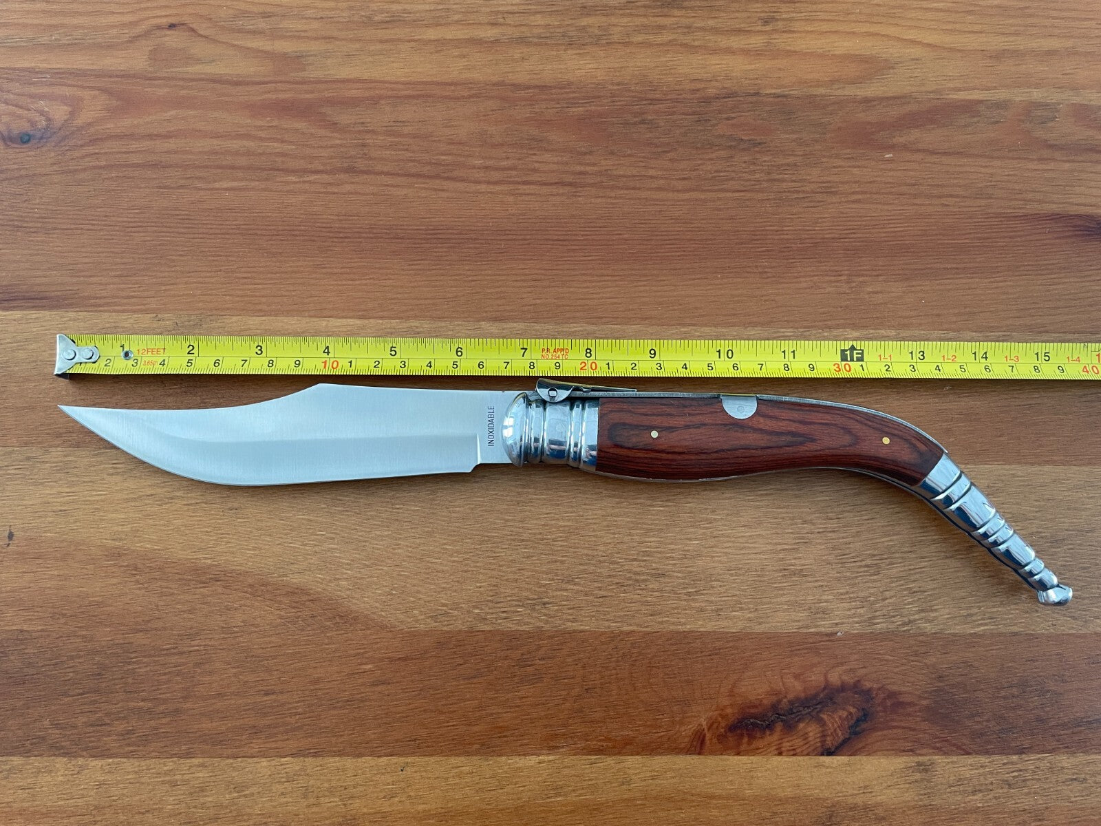 6.5” Navaja Sevillana Style Folding Knife Red Wood Scales From Spain - US Seller