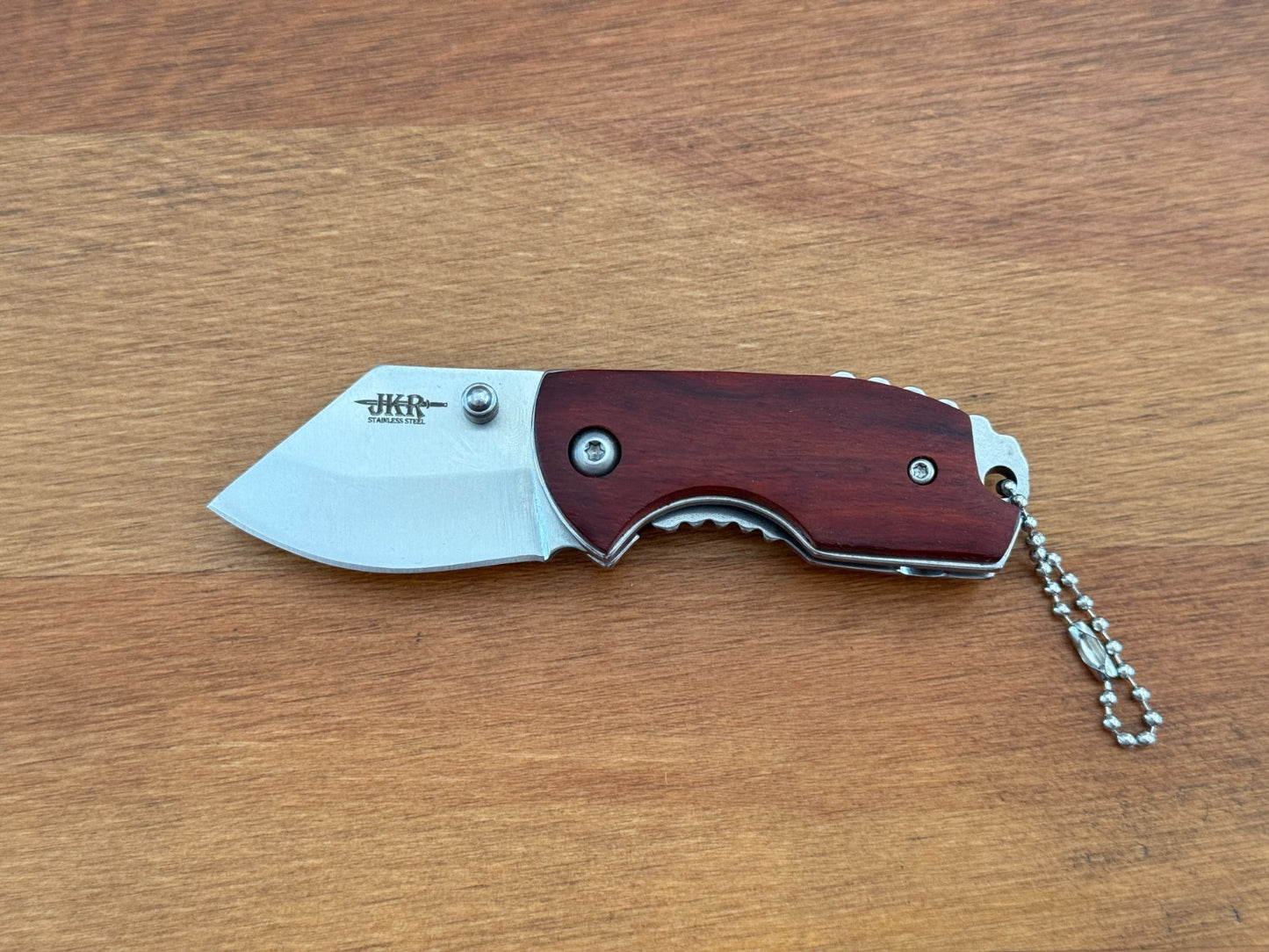 1.8" Blade Navaja Small Pocket Knife Stainless Wood Scales Liner Lock Keychain