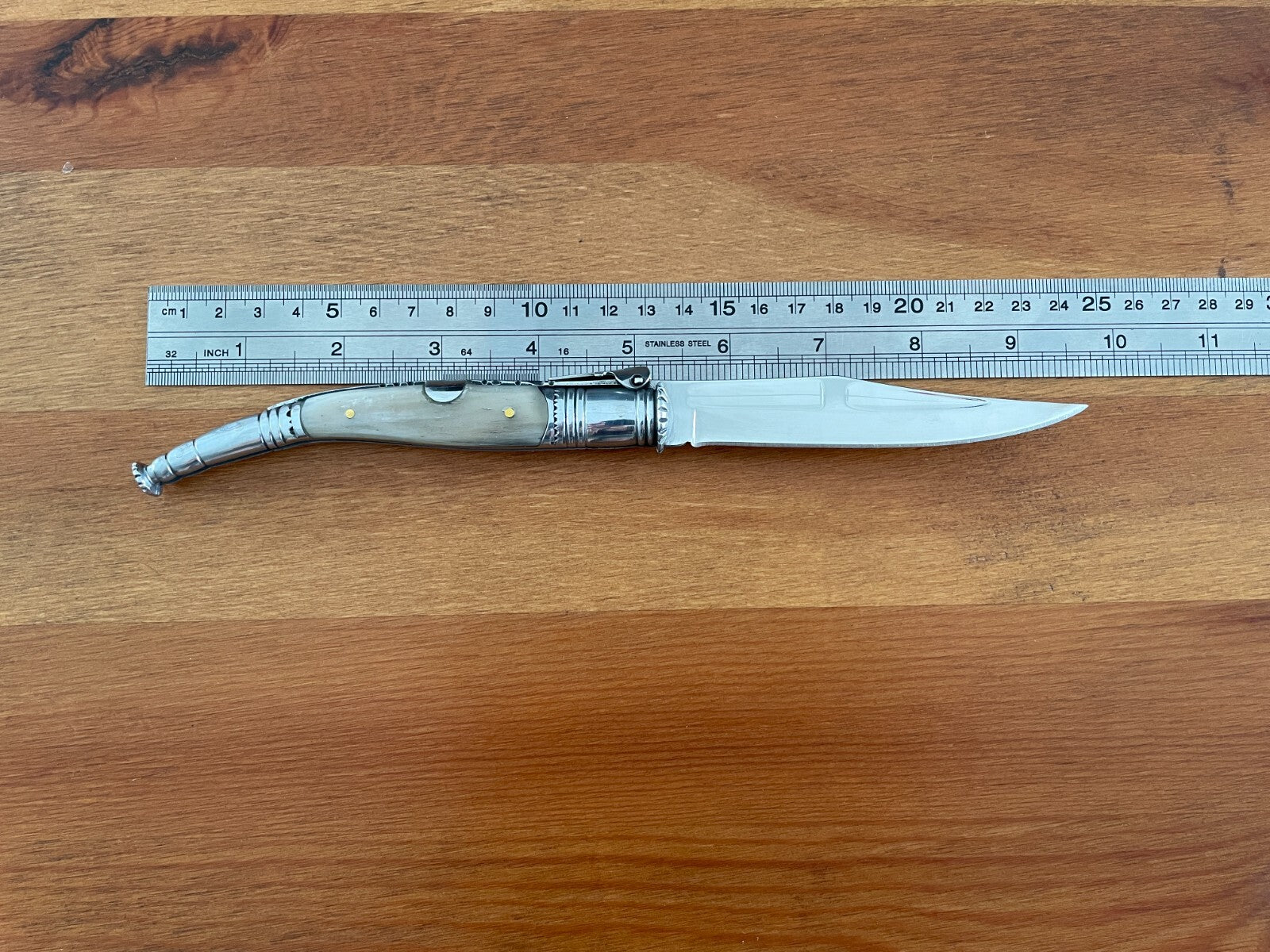 4.1” Spanish Navaja Serrana Folding Pocket Knife Bullhorn Handle - US Seller