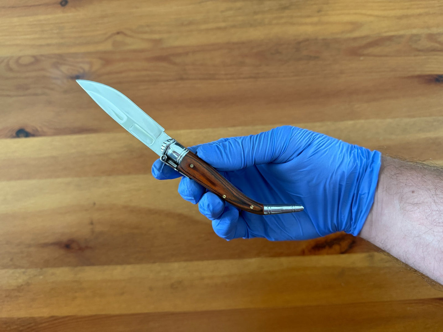 3” Sevillana Style Navaja Pocket Knife Red Wood Scales From Spain - NO Ratchet