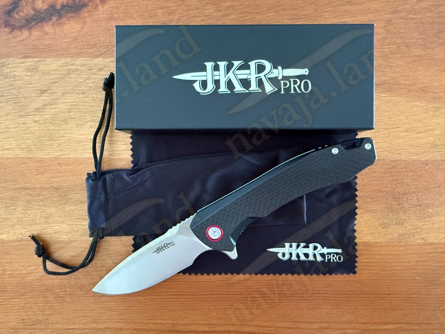 Folding Knife Carbon Fiber & G10 Handle - D2 Steel - 3.2" Blade Presentation Box