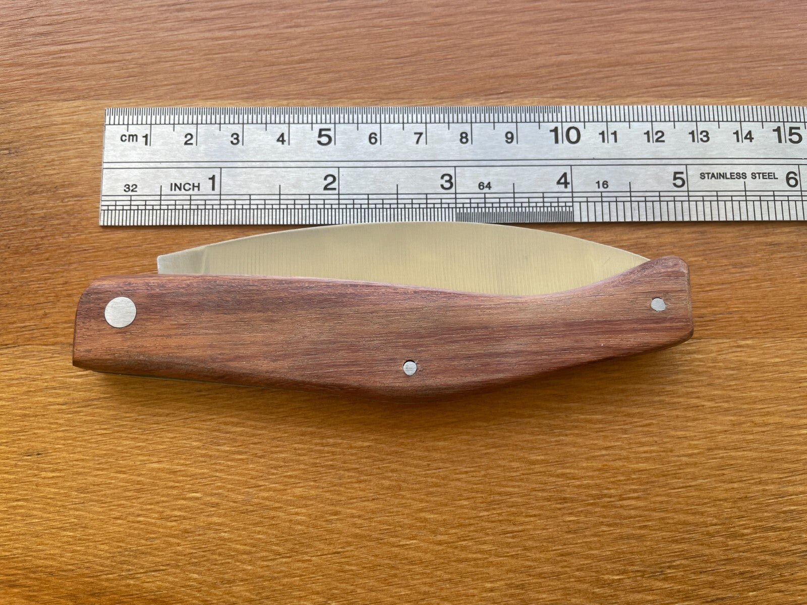 3.9" Pallés Inox Navaja Pocket Knife Stainless Steel Blade Wood Handle Slipjoint