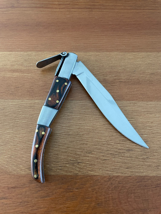 4” Arabian Style Navaja Folding Pocket Knife Wood and Steel Handle Made in Spain