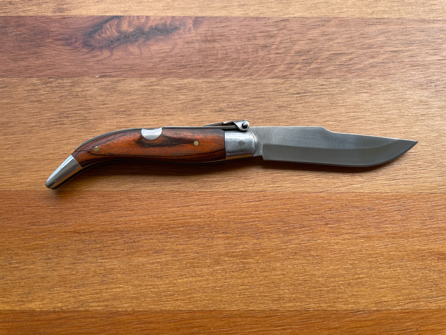 3.14” Spanish Navaja Teja Albacete Pocket Knife Red Wood Scales From Spain