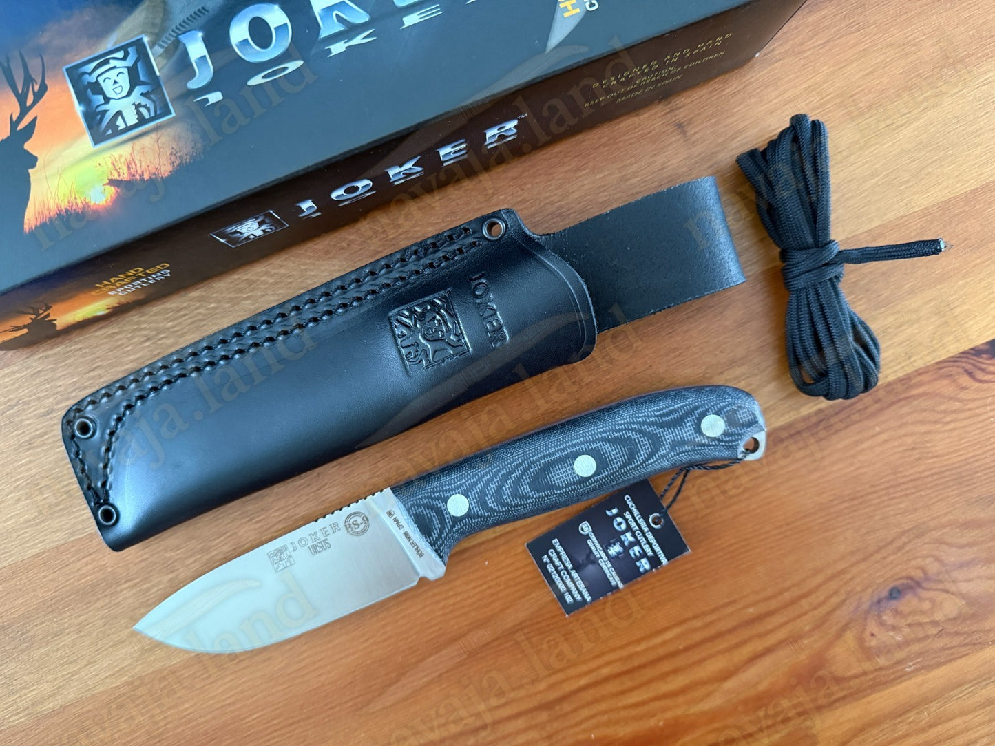 Joker Ursus Survival Knife Böhler N695 Black Micarta Full Tang + Leather Sheath