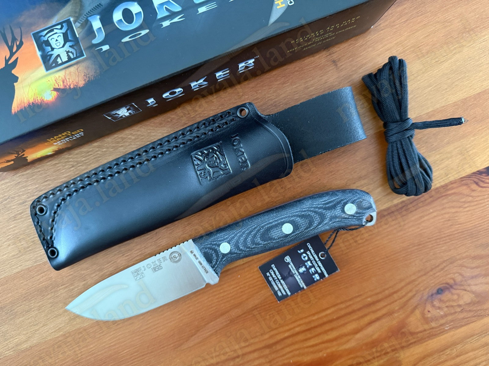 Joker Ursus Survival Knife Böhler N695 Black Micarta Full Tang + Leather Sheath