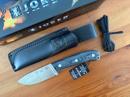 Joker Ursus Survival Knife Böhler N695 Black Micarta Full Tang + Leather Sheath